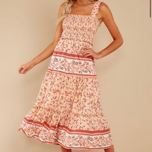 M NWOT Swing into spring peach floral maxi dress